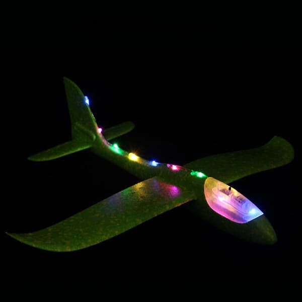 LED Håndkast Flyvende Gliderfly Gløder I Mørket Legetøj Skum Børn