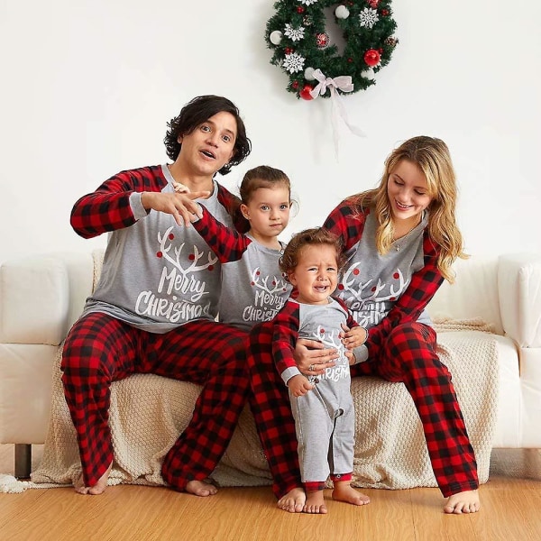 Jul Familie Matchende Pyjamas Xmas Nattøj Set Toppe + Bukser Til Voksne Børn Baby Baby 12-18 Months