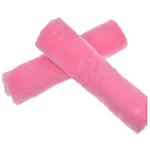 Mjuk Bilbältes Skydd Vinter Fluffig Sele Bältesöverdrag Bil Styling Rosa