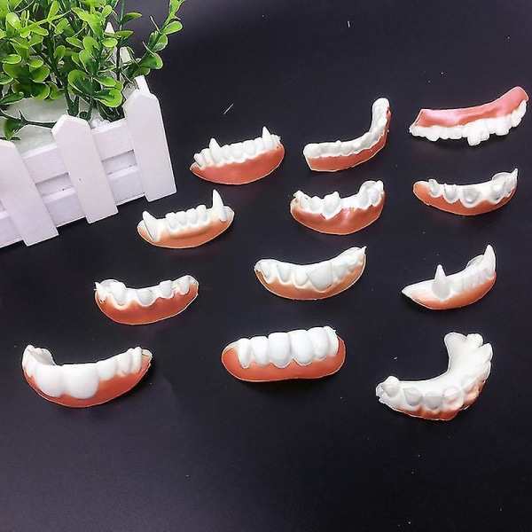 12 stk Funny Protes Model Cosplay Rekvisitter Proteser Leker Spoof Tooth For Party Zh5-2