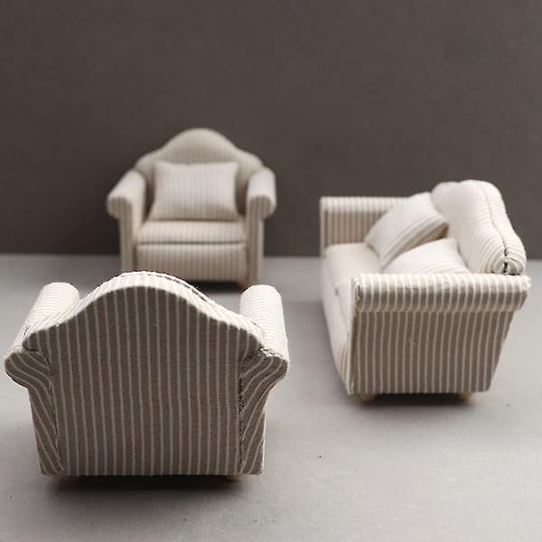 3 stk. sofa miniature sofa model dukkehus møbler sofa miniature sofa model miniature sofa pude