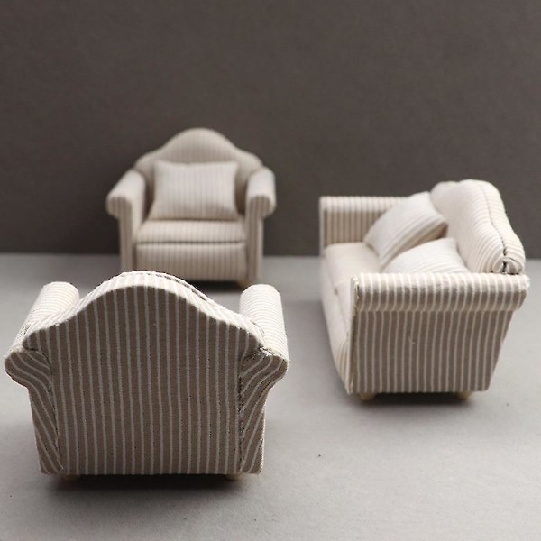3 stk Sofa Sofa Miniatyr Sofa Modell Dukker Husmøbler Sofa Miniatyr Sofa Modell Miniatyr Sofa Pute