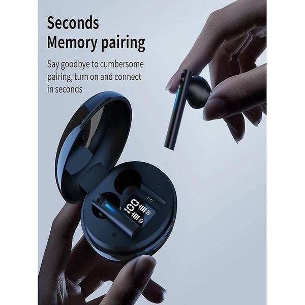 Høretelefoner True Wireless Bluetooth T15-1 (In Ear - Mikrofon - Sort)