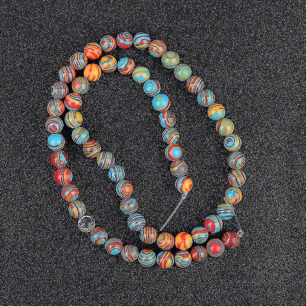 62st färgade stenpärlor Malakit runda polerade pärlor Gör-det-själv-hantverkspärlor Kreativa gör-det-själv smycken Tillbehör för hembarn (6 mm diameter)