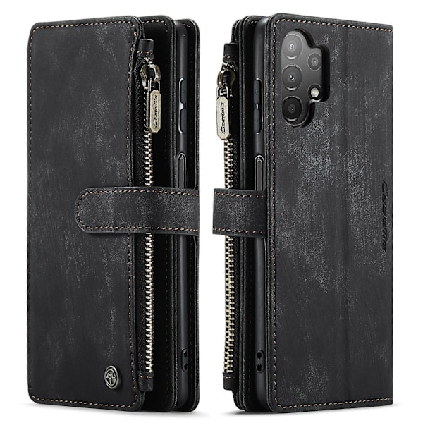 Til Samsung Galaxy A13 4G/A13 5G/A04S/A04/M13 5G CaseMe C30 Multifunktionelt Telefon Læder Etui Black