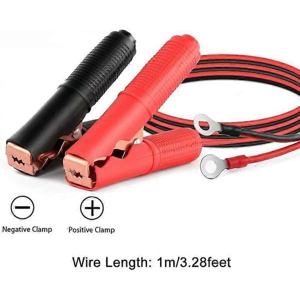 2 stk 30A krokodilleklemme 12v 24v billader 1m startkabel
