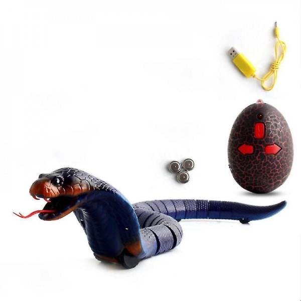 Realistisk Cobra-legetøj med fjernopladning Blue