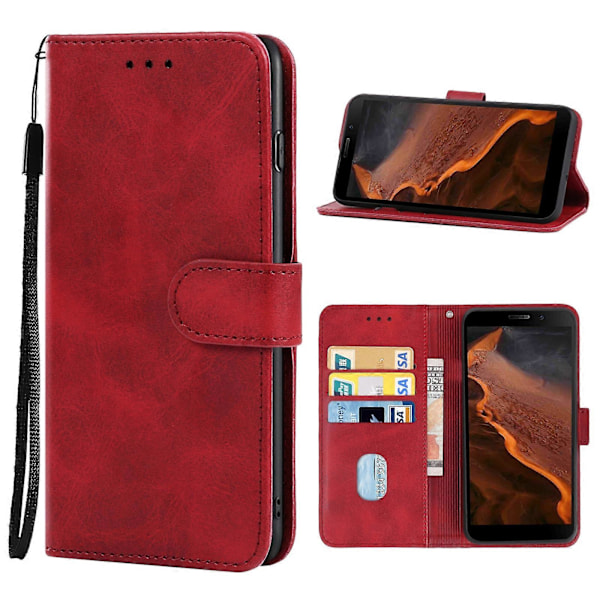 Doogee S61/S61 Pro Nahkainen Puhelinkotelo Red