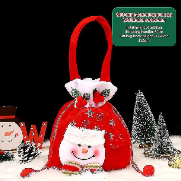 2-delt splitter ny julenisseveske Julegavegodteri for barn Vakker julegodteripose med trykt julenisse