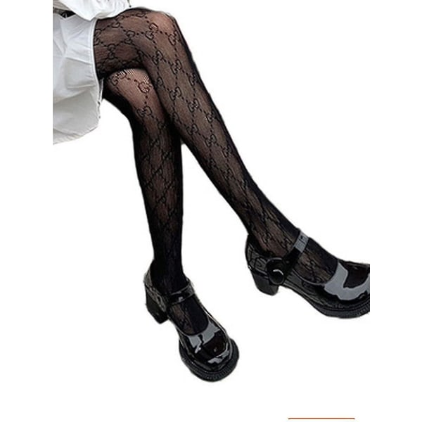 Sexiga Double G Letter Nätstrumpor, Tight Tunna Sexiga Transparent Mesh Tights