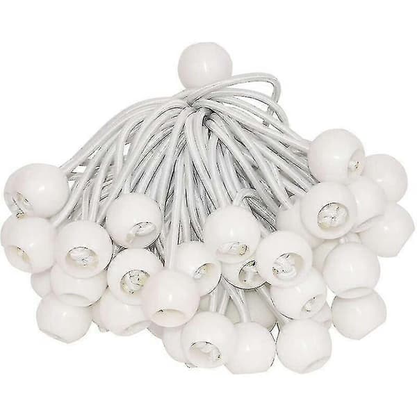 50 stk. elastiske kuglebungee-snore, presenningsstrammer til pavillon, camping