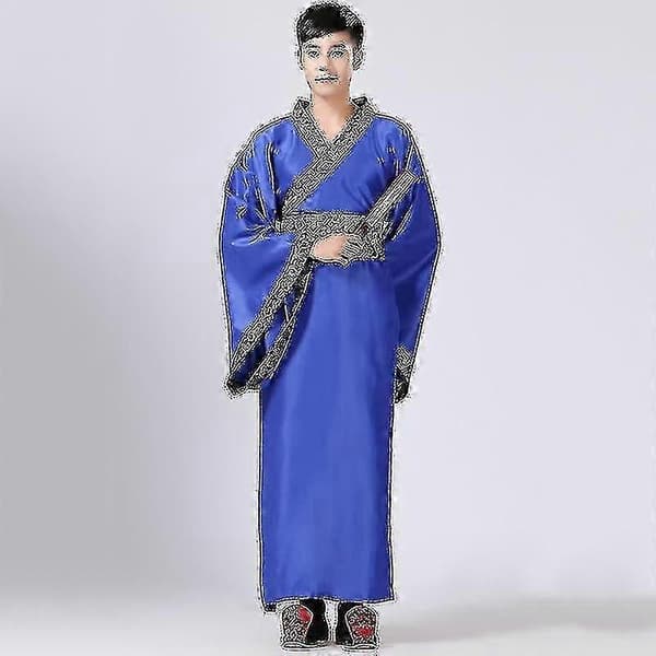 Hanfu Traditionell Kostym Kläder för Män Blue 3XL