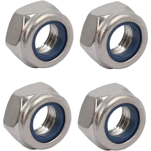 10 stk. Låsemutter Venstregjenget M8x1.25mm Metrisk Gjenget 304
