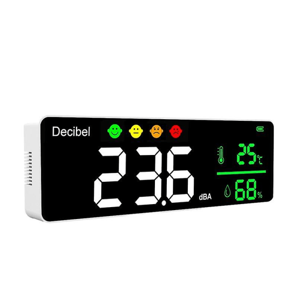 Dm1306d Digital decibel ljudmätare Smart brusdetektor 30-130db temperatur- och fuktighetsmätare