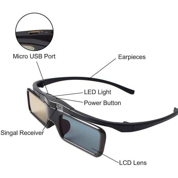 Genopladelige Bluetooth Rf 3d aktive briller til Sony 3d tv-projektorer Tdg-bt500a