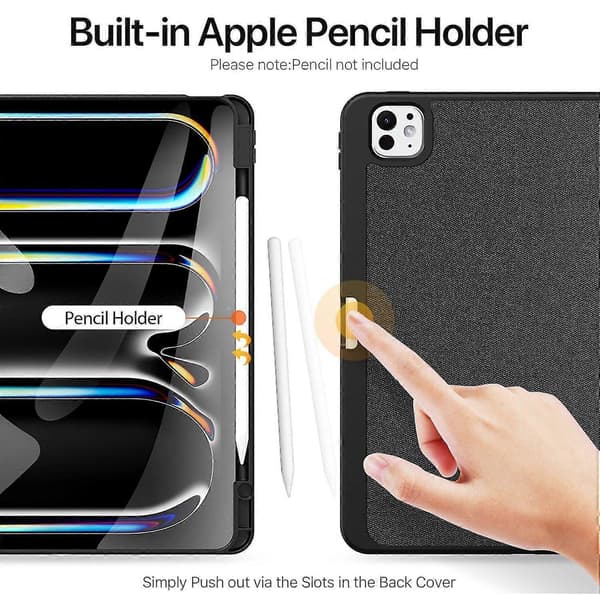 DUX DUCIS Domo-serien til iPad Pro 13 (2024) Etui Trefoldigt Stativ Auto Sleep / Wake Folio Læder Tab Multicolor Black