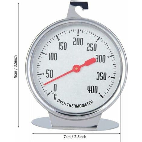 Ovn stegetermometer med rustfri stålsonde og krog, 7 x 9 cm