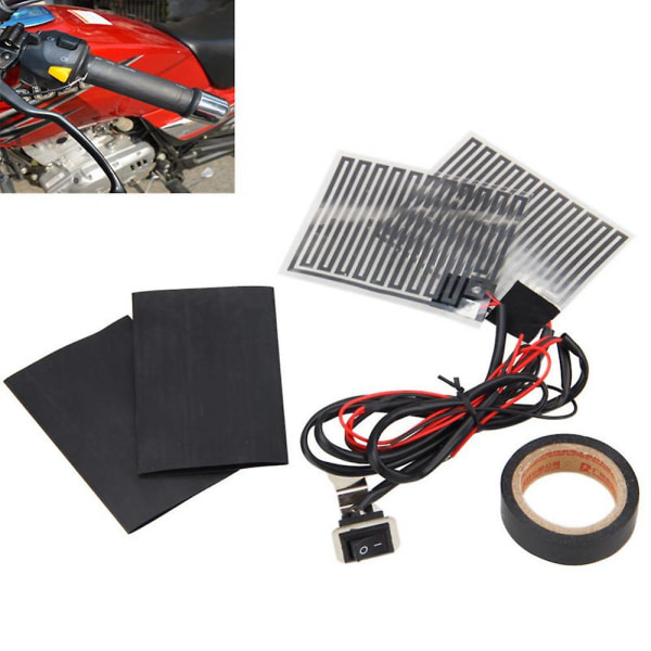 Elektrisk 12v Oppvarmet Pad ATV Motorsykkel Moto Motocross Tilbehør Oppvarmede grep Innsatser Styre