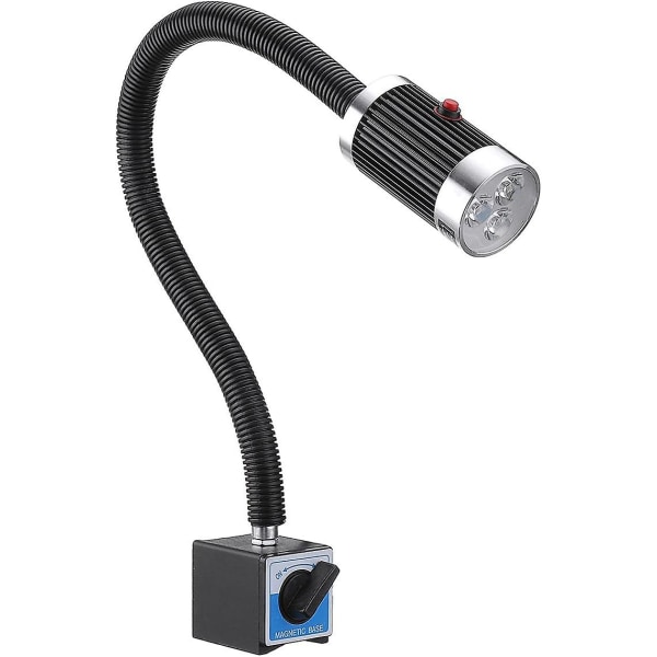 Maskinlampa med magnetisk bas, 9W LED svarvlampa, flexibel, vattentät, med magnetisk bas för verkstad, svarv, CNC-fräsmaskin, metallfräsning M