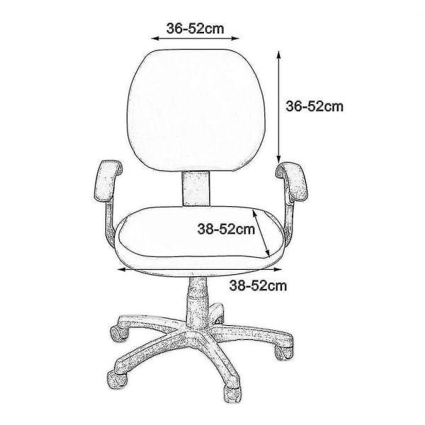 Datorkontorsstol Universal Tvättbar Roterande Stol Slipcovers Style 3