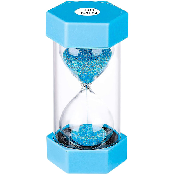 Timeglass Sand Timer 60 minutter: Plastic Sand Clock, gigantisk Blue Sand Watch , Arena 60 min