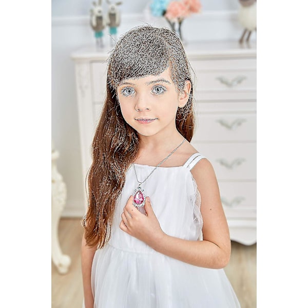 2 st Sofia Första Amuletten och Elena Prinsessans Halsband Tvilling Syster Tårdroppe Halsband Magisk Smycke Present till Flickor