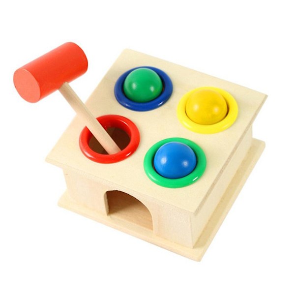 Trähammare Boll Leksak för 1 År Gammal Pojke Flicka Present