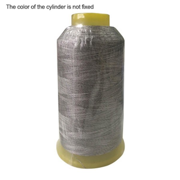 Sølvfiber fast sølvbelagt fiber sytråd DIY antistatiske klær Ledende tepper Laken Quilting