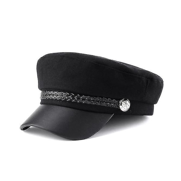 Chaufför Top Cap Svart Basker Förar Kostymhatt Fantasikläder Åttahörnig Hatt