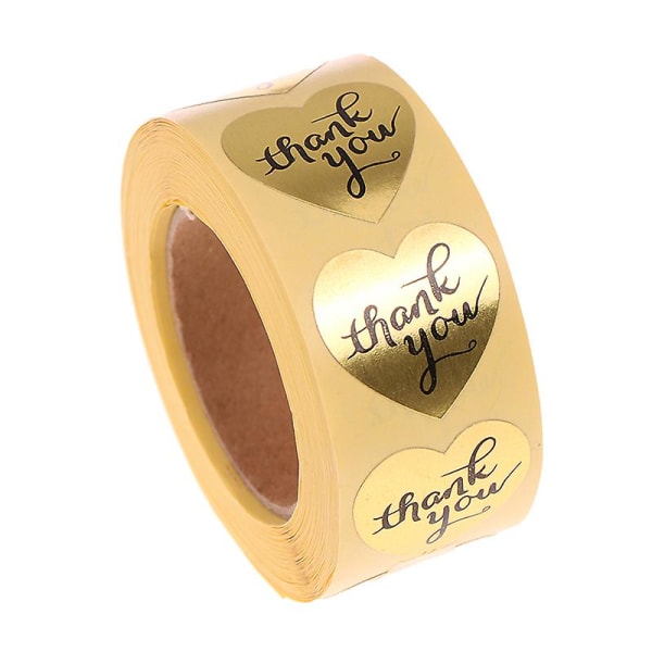 500 Tack-klistermärken Mini-pysselhantverk Guld Hjärtformade etiketter Bröllopsfavorit