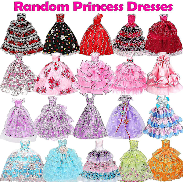 50 kpl/setti Barbie-nuken mekkoja, kenkiä, koruja, vaatteita, asusteita, pukeutumisleikki 30 cm nukelle
