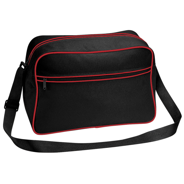 Bagbase Retro justerbar axelväska (18 litraa) Blac Black/Classic Red One Size
