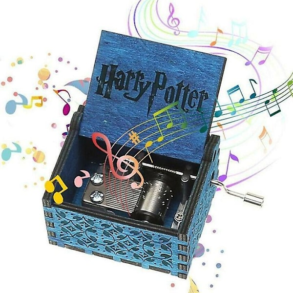 Harry Potter Speldosa Magisk Skola Handvev Musiklåda Leksak blue 1pc