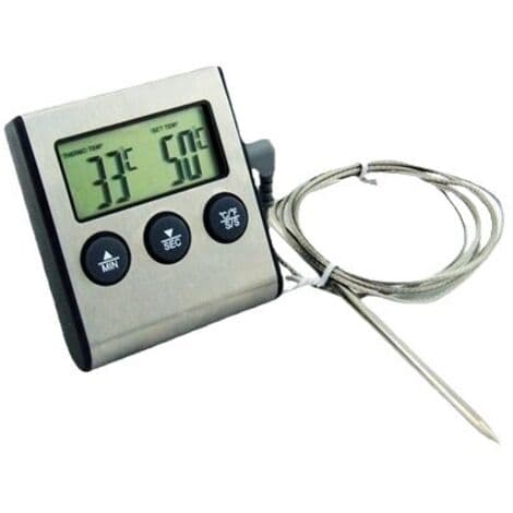 Matlagningstermometer 0-250°C med alarmtimer - Temperaturmätare för grillkök