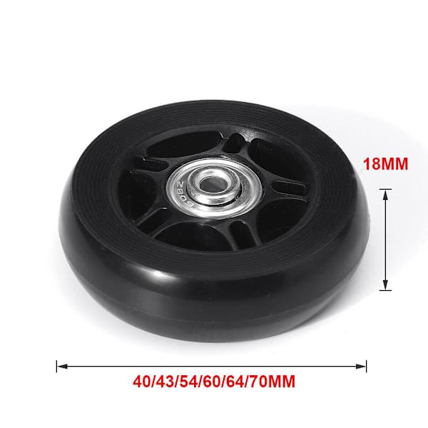 60 mm x 18 mm Erstatningshjul til Bagage, Gummi, Sæt med 2