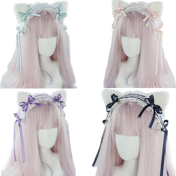 Lolita Cat Ears Hodeplagg Maid Blonder Hår Party Accessories Søte pannebånd Søt hårnål