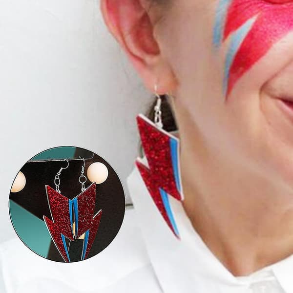 Aladdin Sane David Bowie Øreringe Akryl Lynformede Dingleøreringe