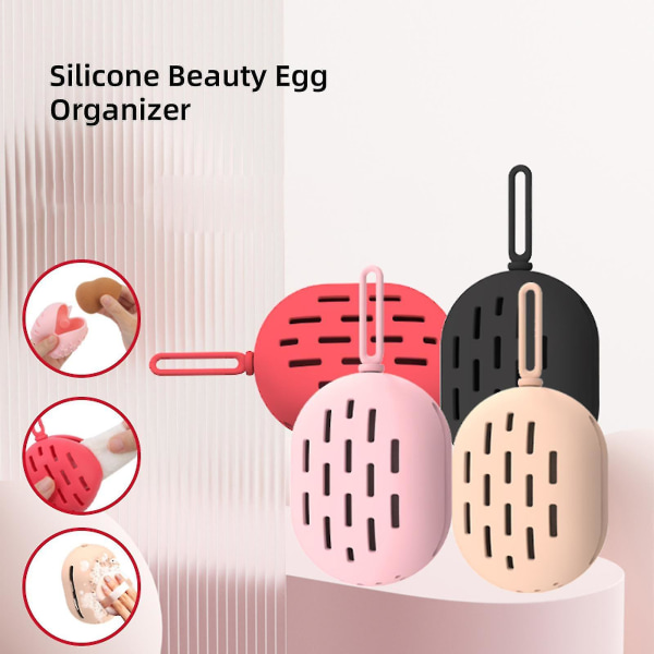 Bærbar reisesminke Beauty Svamp Oppbevaringsboks Kosmetisk eggstativ Makeup Bag Gjenbrukbar