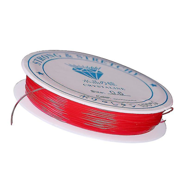 0,6 mm bred gør-det-selv-håndlavet smykketilbehør Elastisk reb Perle-reb Krystal Fish Line Wire Elastan-tråd (rød)