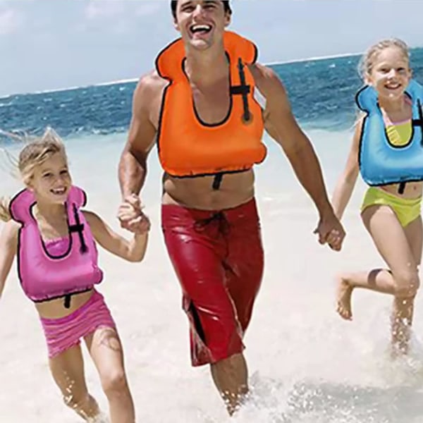 Snorkelväst för vuxna, bärbara badvästjackor, kajakpaddling Uppblåsbara simvästjackor för vattensport utomhus Orange 40-100kg