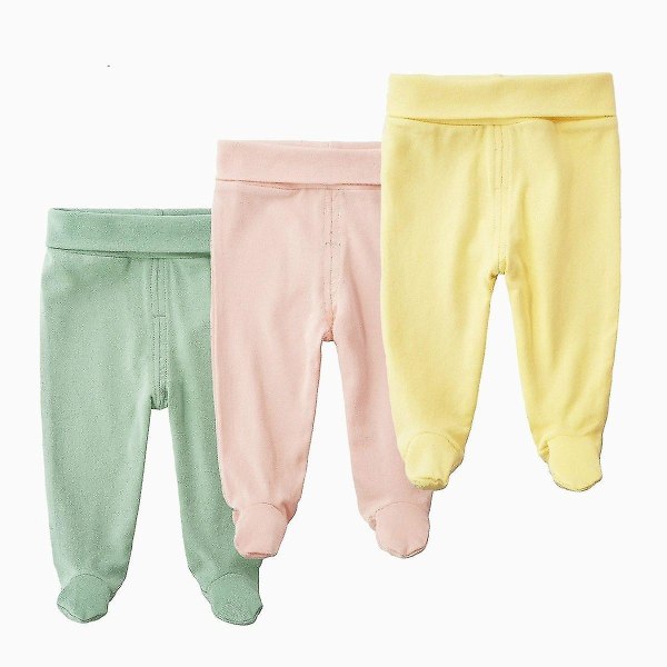 Vastasyntyneen baby Unisex kiinteät löysät, casual puuvillaiset legginsit