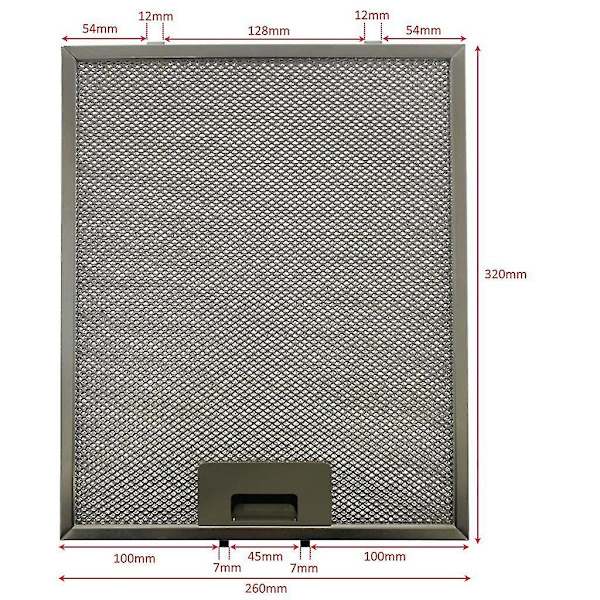 3 stk. Belling Universal 320 x 260 mm Metall Fettfilter for Kjøkkenhette