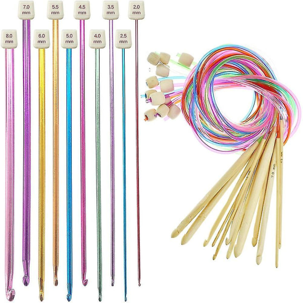 23 st Tunisisk Virknål Set Inkluderar Plastkabel Afghansk Virknål Och Tunisisk Afghansk Alumin Random Color