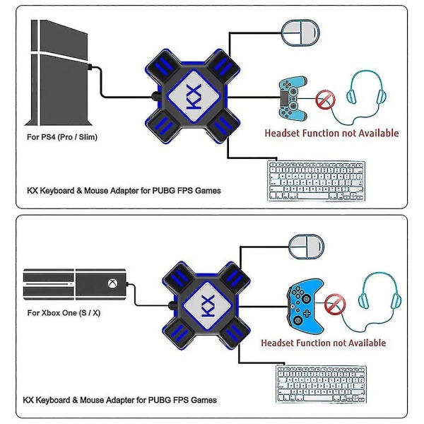 Støtter Ns / Ps5 / Ps4 / Ps3 / X Series, tastatur museadapter