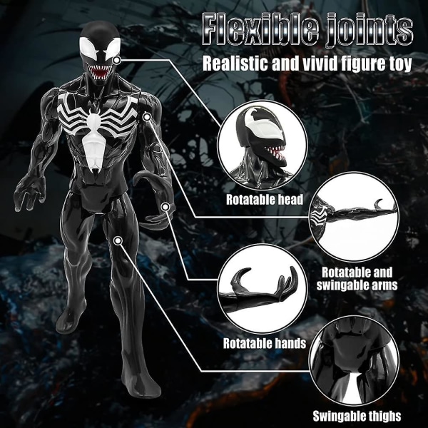 Venom bevegelig actionfigur, plasserbare leketøysfigurer Venom samleobjektmodell Dukkedekorasjon for barnfans