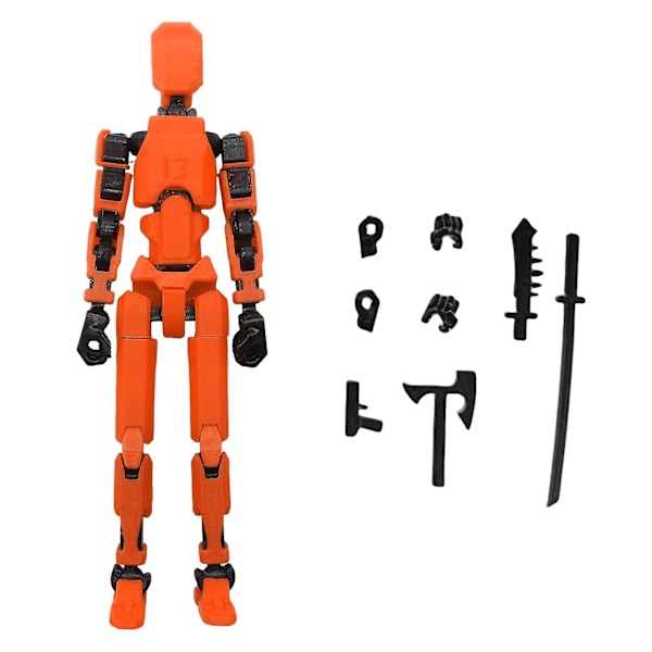 Joint Man Multi-Jointed Rörlig Robotmodell Actionfigur Flexibel Ledad Konstfigur för Heminredning Orange