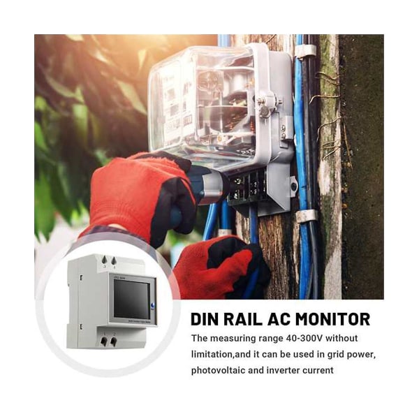 Din Rail Digital Electric Meter Ac40-300v 100a Voltmeter Current Power Meter Kwh Electric Energy Fr