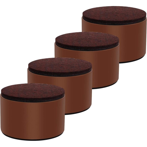 2" karbonstål møbelstige, 3,15" i diameter selvklebende møbelstige gir 2" høyde til senger sofaer skap støtter 20 000 pund rund brun