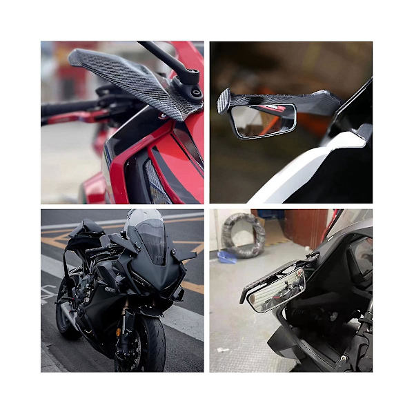 Universell justerbar motorcykel flank spoiler kåpa med speglar för CBR650R YZF R1 YZF R6 T-MAX5