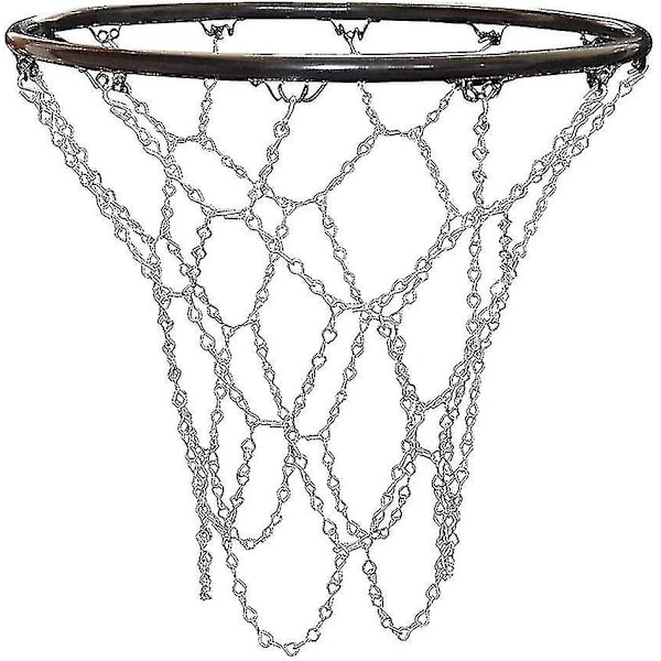 Basketnät för utomhusbruk, ersättningsnät för basket, basketnät för utomhusbruk, metallnät för basket, standardhållbart galvaniserat basketnät för inomhusbruk